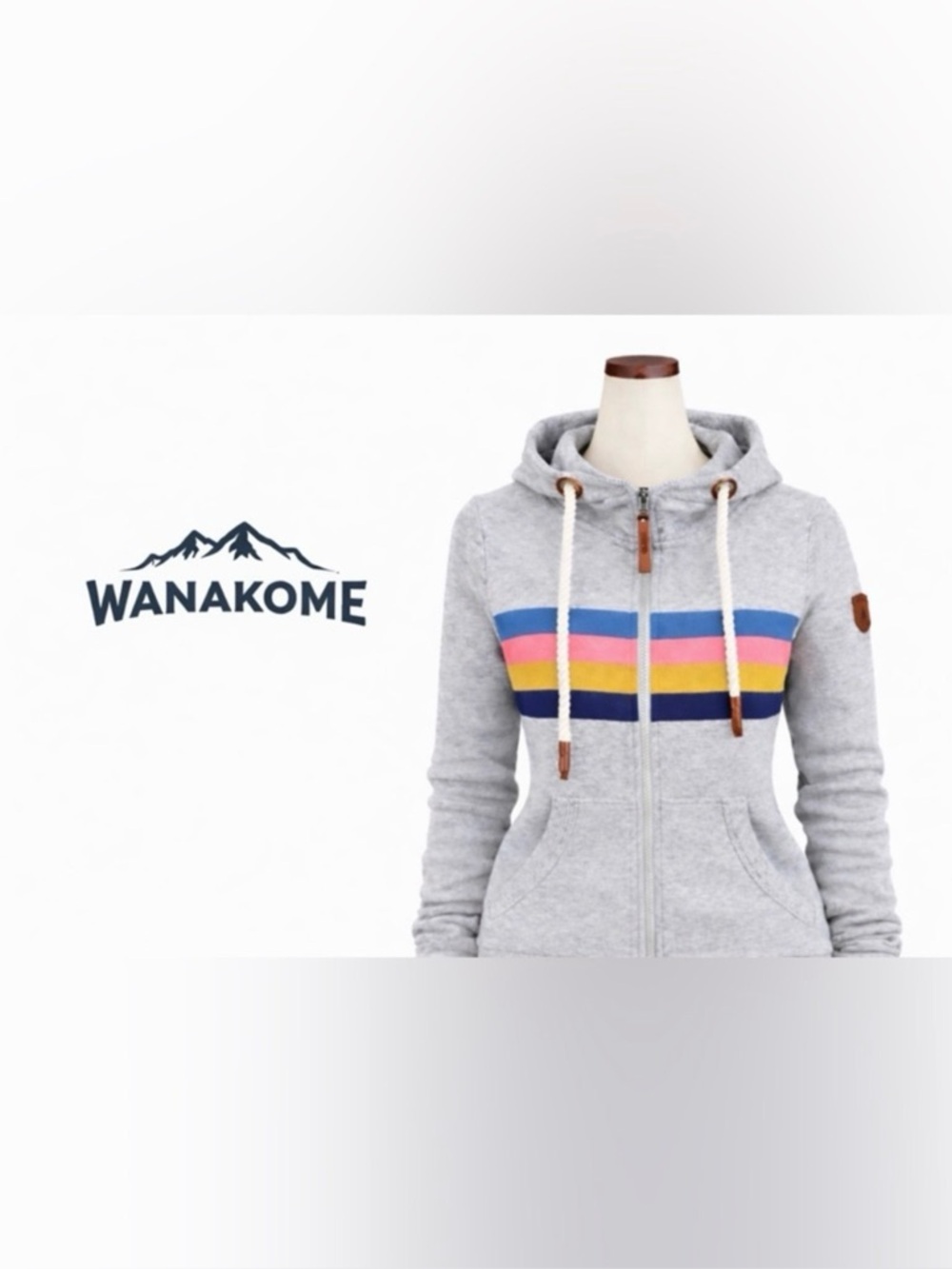 NWOT. Wanakome Stripe Seastar Heather Grey Full-Zip Hoodie. Size
XL - Picture 3 of 6